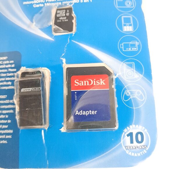 Dane Elec SanDisk adapter MicroSDHC Flash memory 4 GB San Disk Vintage - Picture 4 of 6